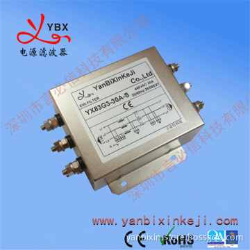 Manufacturer high performance 30A three phase double stage noise filter